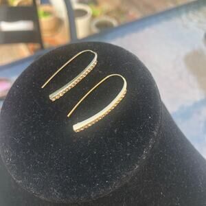 Givenchy EUC Women's Pave Threader Earrings Gold Tone French Wire Closure